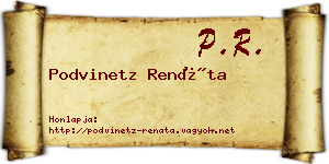 Podvinetz Renáta névjegykártya